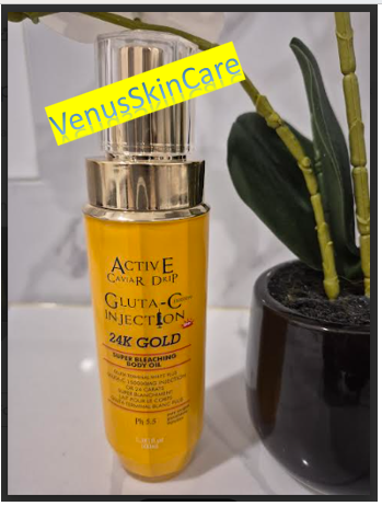 Active Caviar Drip Gluta-C Injection 24K Gold Super Bleaching Body Oil 100ml
