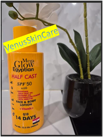Tiktok Mega Glow Egyptian Half Cast Face & Body Lotion SPF 50 400ml