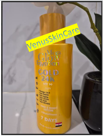Tiktok Mega Glow Egyptian Gold 24K Face & Body Lotion SPF 30 - 400ml